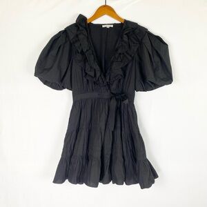 Love The Label Remy Balloon Sleeve Wrap Mini Dress V Neck Size Medium